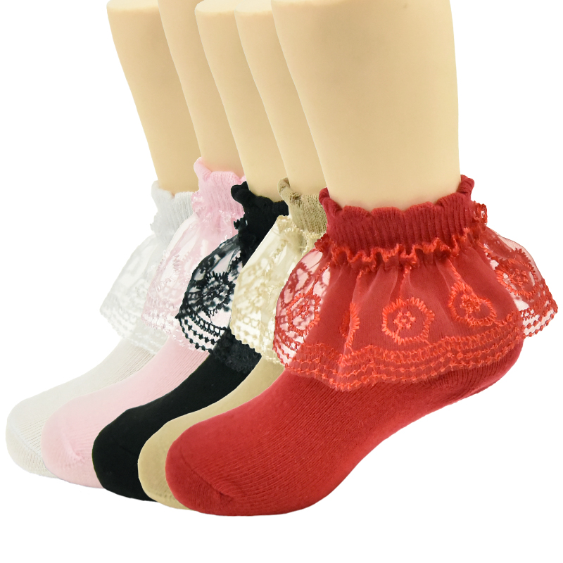 A-286 Wholesale high-quality combed cotton baby dancing socks Princess lei stockings 0-10 years old lovely children frilly socks