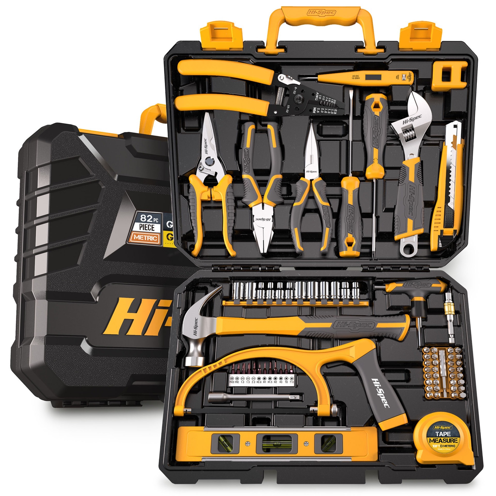 82pcs Complete Home Garage Auto-Repair Household Tool Kit Mechanics Hand Tool Set Combination Socket in a Single Tool Box