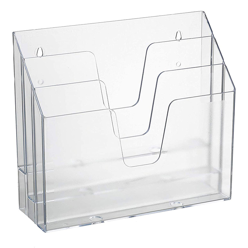 acrylic clear transparent white desk organizer set on desk or wall