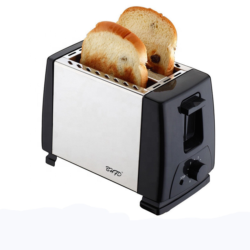 Household commercial bread 2 slice toaster conveyor black