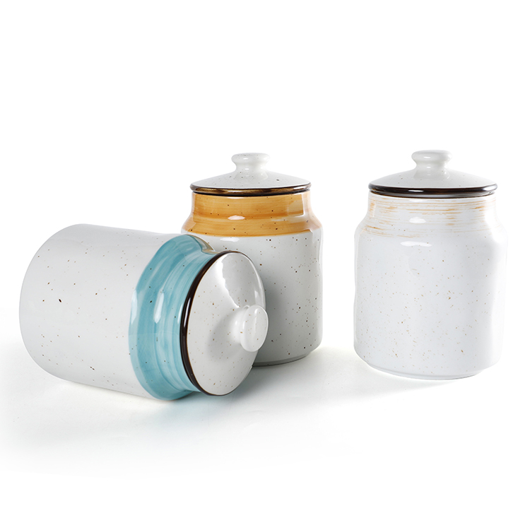Sugar pot ceramic kitchenware, Elegant porcelain sugar pot colorful
