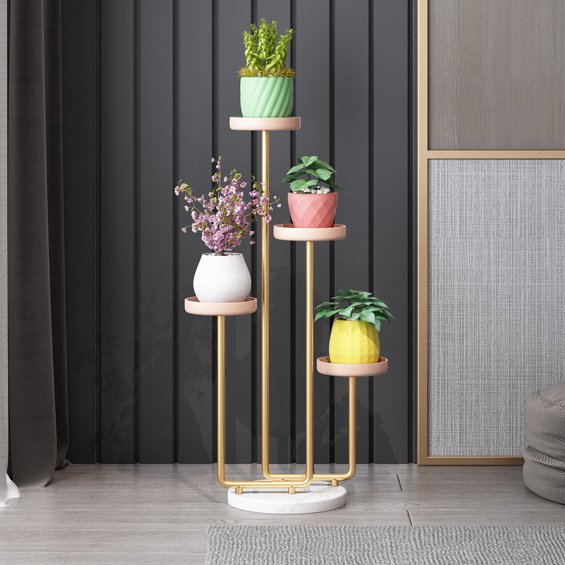 Luxury Style Planter Stand Indoor Outdoor Gold Potted Flower Plant Pot Stand