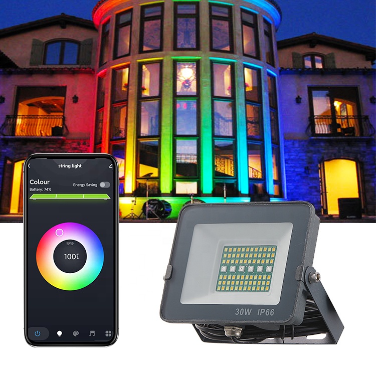 50 Вт 100 Вт 150 Вт 200 Вт Ip66 водонепроницаемый наружный светодиодный RGB Цветной Прожектор