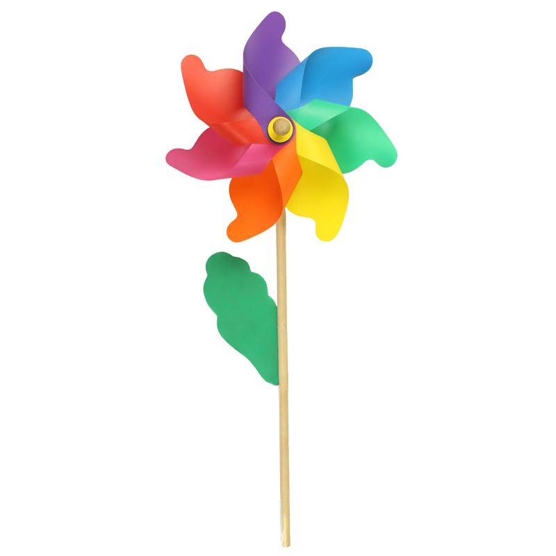 New Children's Hand-held Toys Park Garden Kindergarten Activity Decoration Colorful Wooden Pole Windmill