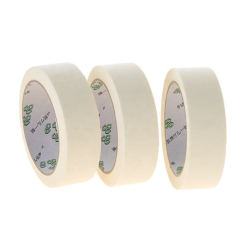 20 Meter long Masking washi Tape Beige Color Car Spraying Single Side Adhesive Tape for House Oil Paint sketch(12/18/24mm)