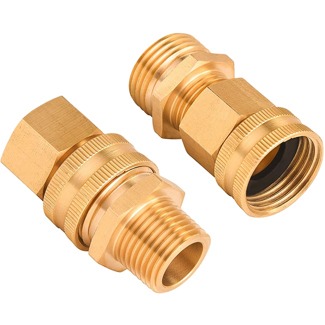 Garden Hose Adapter, Double Male and Female Brass Connector, with Extra 8 Washers