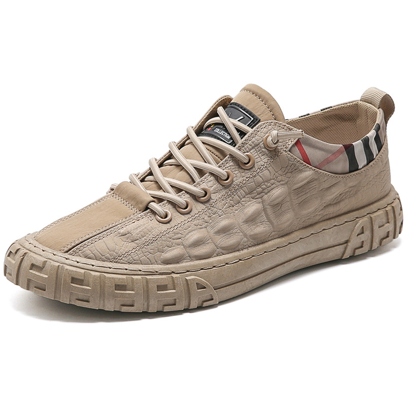 Spring new men's shoes men's casual shoes crocodile grain heightening casual comfortable breathable soft bottom