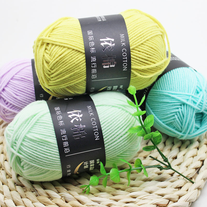Высококачественная мягкая 4ply Толстая 50 г хлопчатобумажная Смешанная акриловая пряжа для вязания крючком 78 цветов