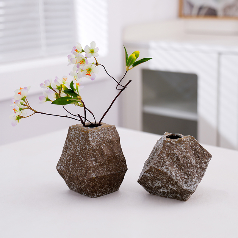 New Natural Style Modern and Simple Rock Grain Pattern Decorative Ceramic Vase Bud Vase Flower Vase Home