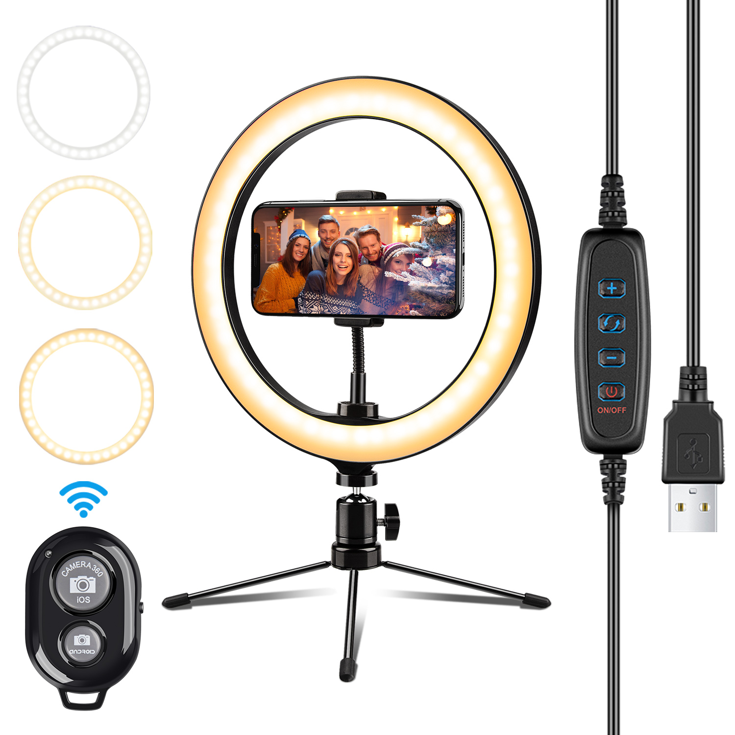 LED Ring Light Selfie Stick in Photographic Lighting With Tripod Stand mini LED Ring Light Adjustable