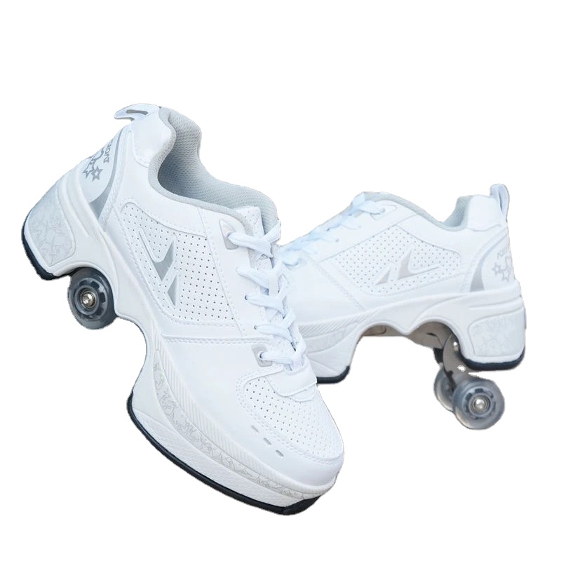 Four-wheeled adult children and men women roller skates multifunctional deformed roller skate shoes