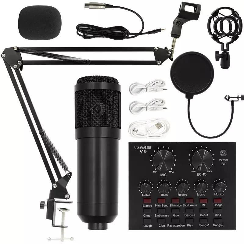 Микрофон конденсатор BM 800, записывающая студия V8, звуковая карта Focusrite, микрофон, набор для караоке, Usb BM800, заводская цена
