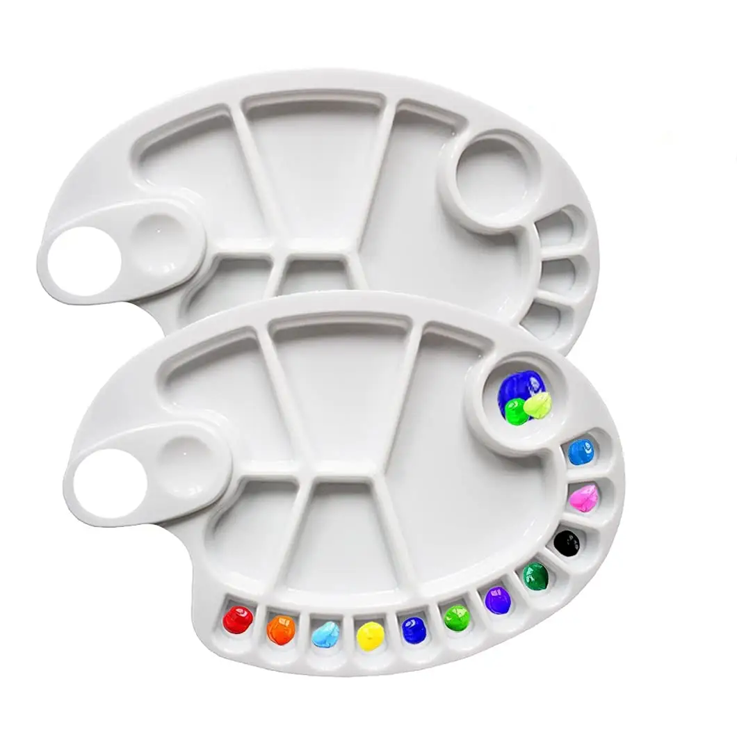 Non-stick 17holes easy clean art painting watercolor palette oval