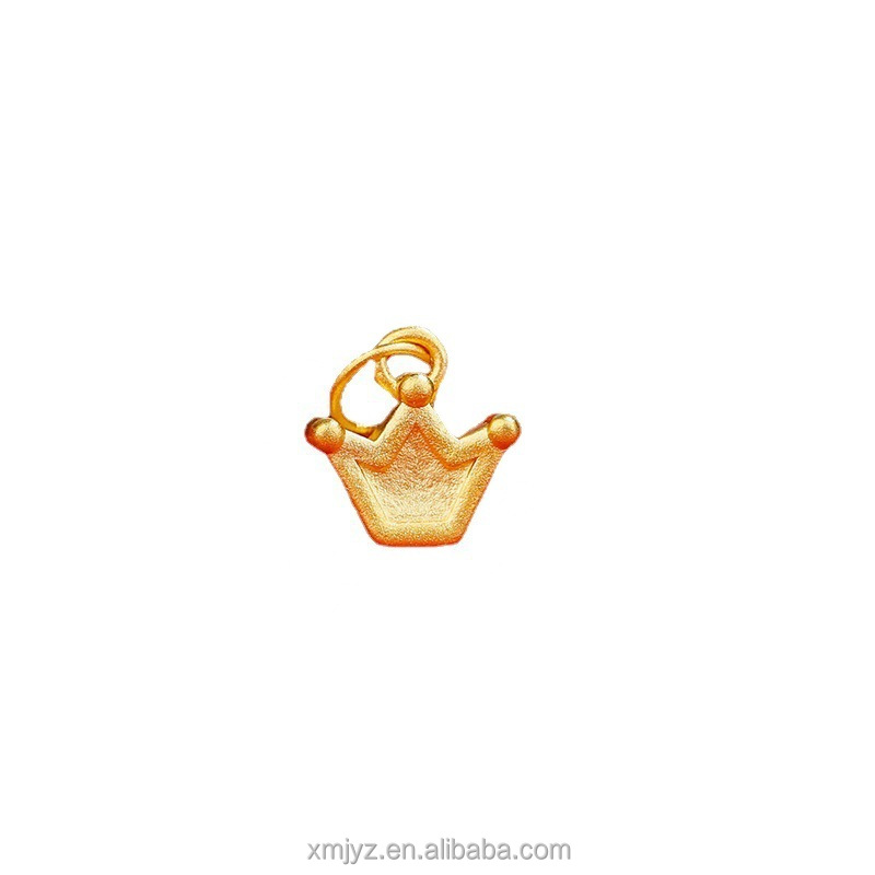 999 Pure Gold Glossy Crown Pendant 3D Hard Gold 5G Cyanide-Free Gold Necklace Pendant Jewelry Accessories One Drop Delivery