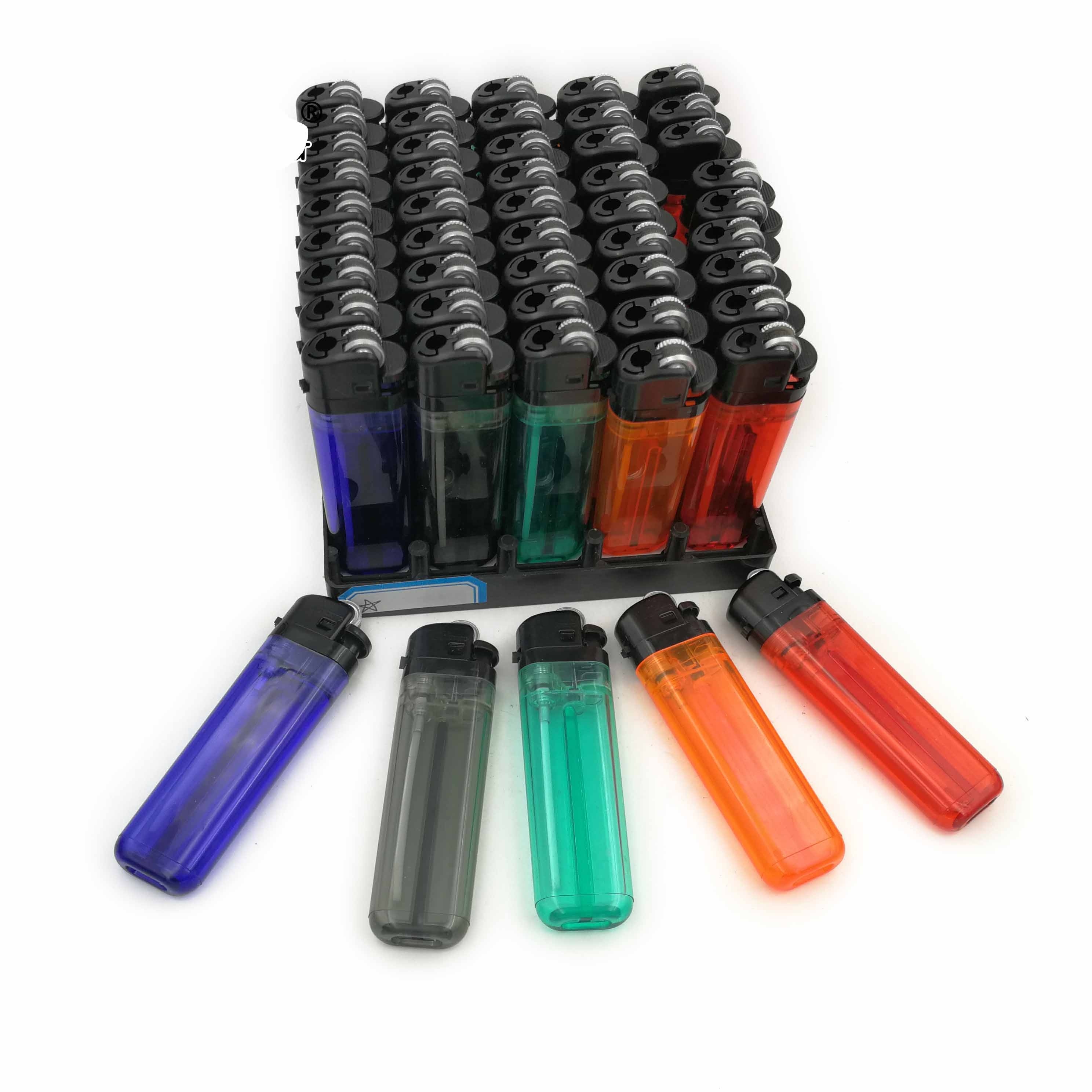 Transparent Disposable Butane Gas Cigar Lighter Flint Encendedor Lighters Feuerzeug