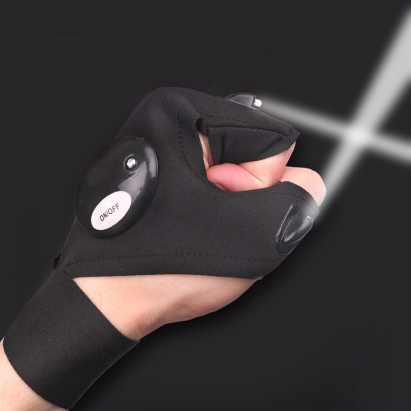 Outdoor Tool Fishing Camping Hiking Survival Rescue Finger Slits Glove finger fishing gloves with led light