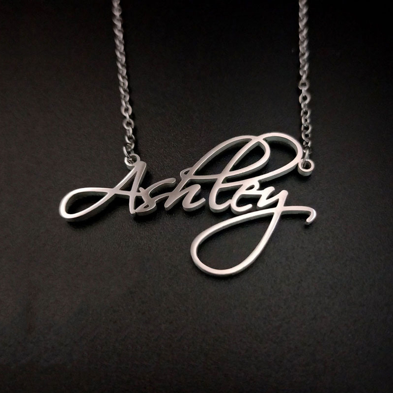 Faith Double Custom Cursive Name Gold Constellation Stainless Steel New Pendant Necklaces Stainless Steel Words Engraved