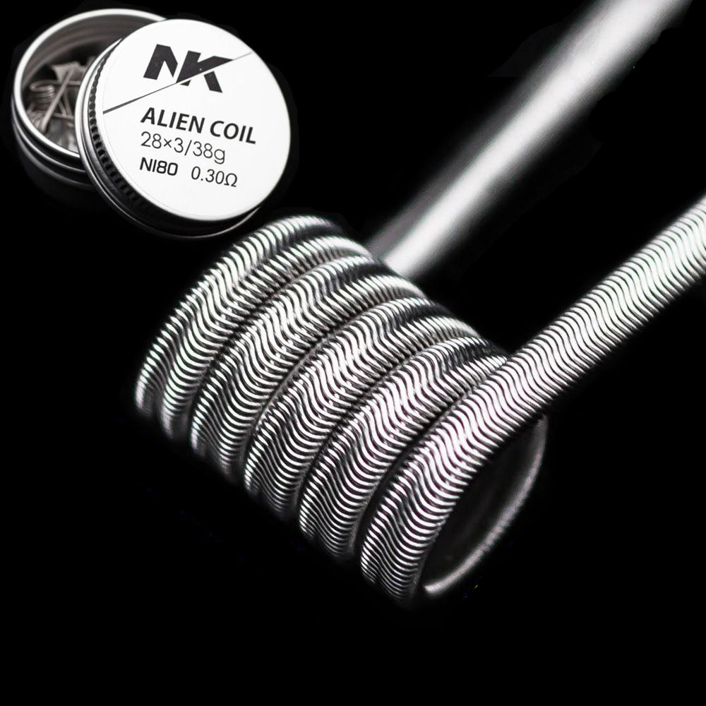 NK Заводская поставка Ni80 готовые катушки ручной работы alien катушки tricore 28ga alien clapton DIY для вейпа mod