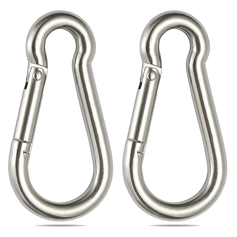 Iron/304 Stainless Steel Rigging Hardware Spring Snap Safety Carabiner Keychain Hook for Climbing and Hanging