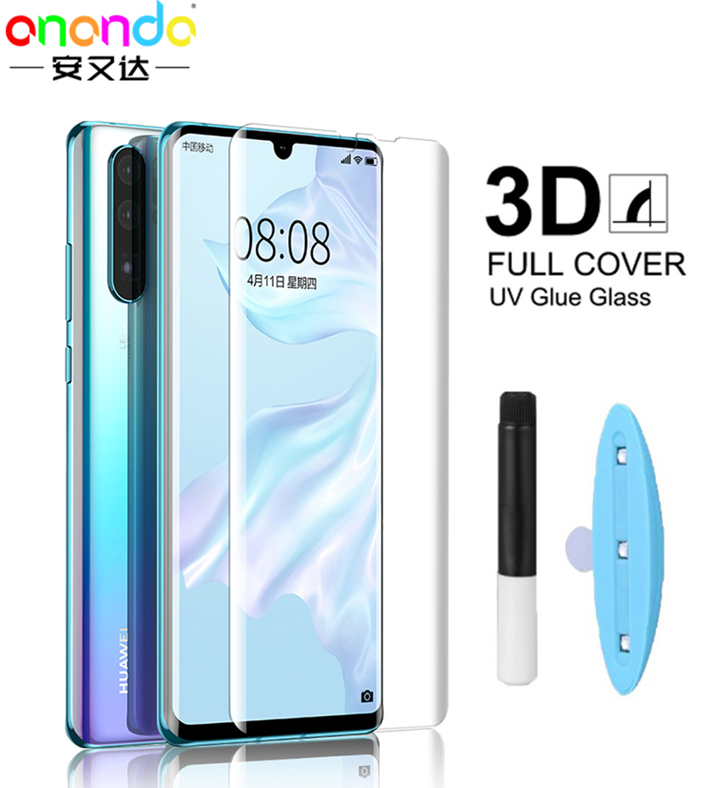 УФ-жидкий Полный Клей протектор экрана из закаленного стекла для Huawei Mate 30 20 Pro прозрачная изогнутая Защитная пленка для экрана для Huawei P30pro P40 pro УФ пленка