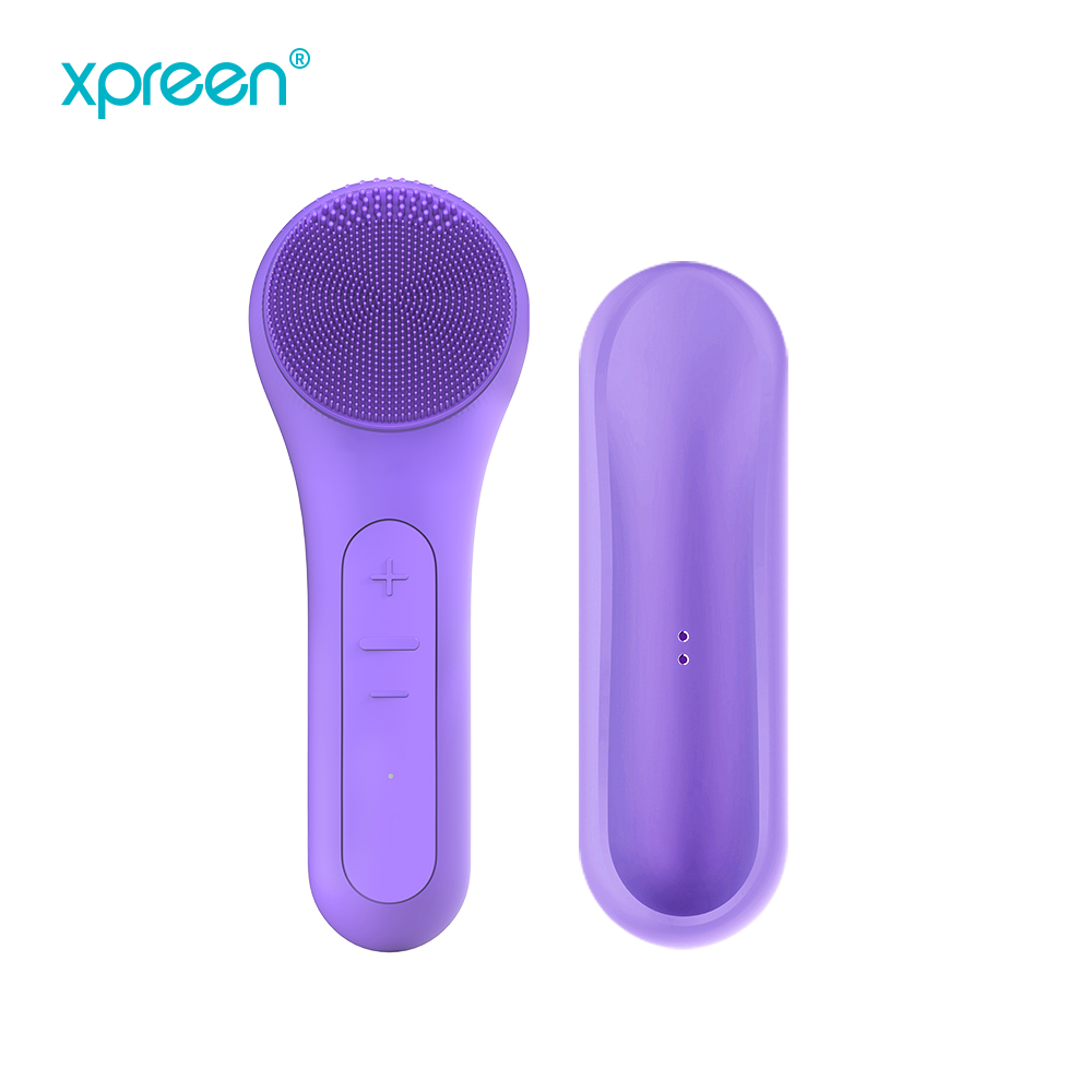 Black beige grey silicone facial cleansing brush double sided manual face cleansing brush