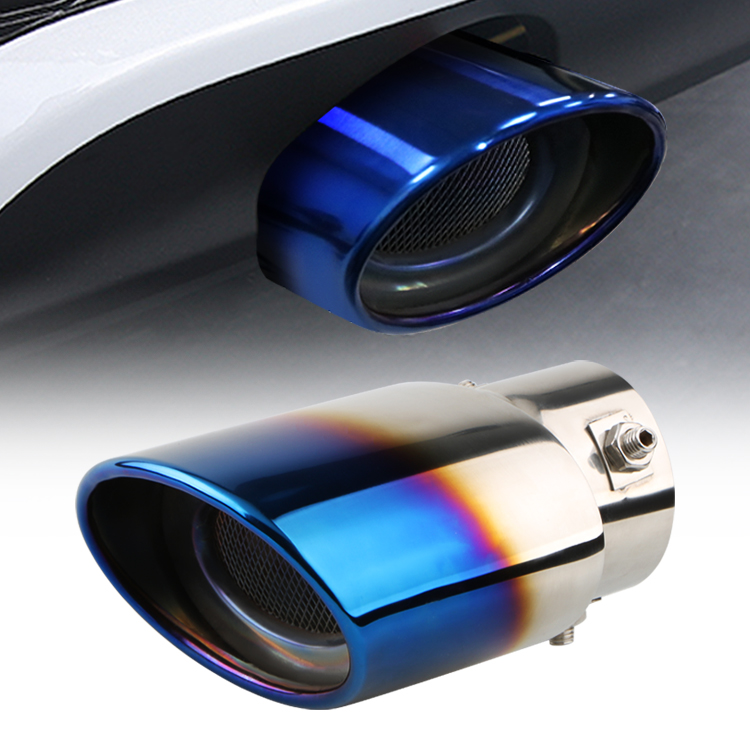 Car Auto Exhaust Muffler Tip Stainless Steel Pipe Chrome Trim Rear Tail Throat El tubo de es Titanium Exhaust Pipes