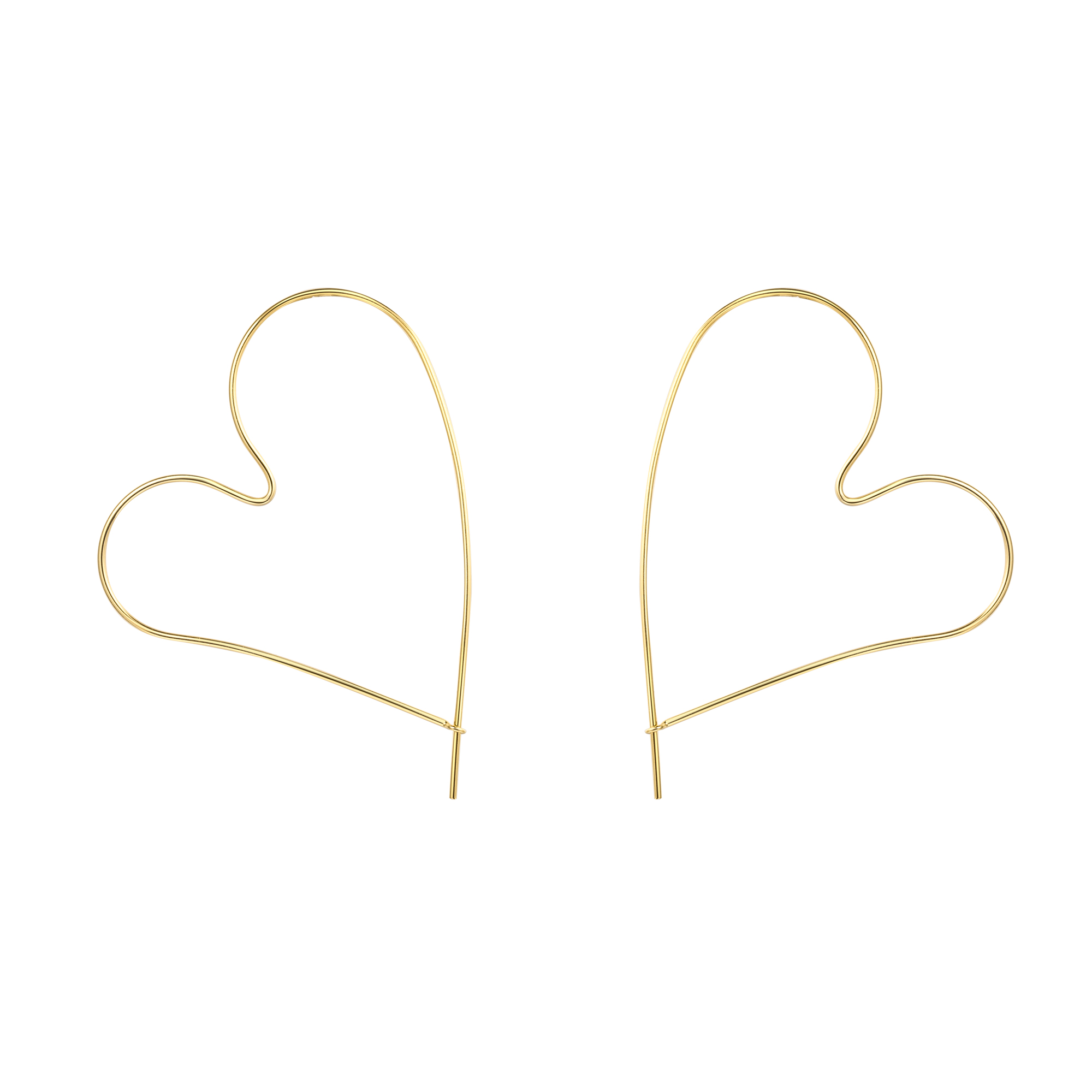 Fashion Silver Heart Shaped Hoop Earrings Personality 925 Sterling Silver Huggie Earrings