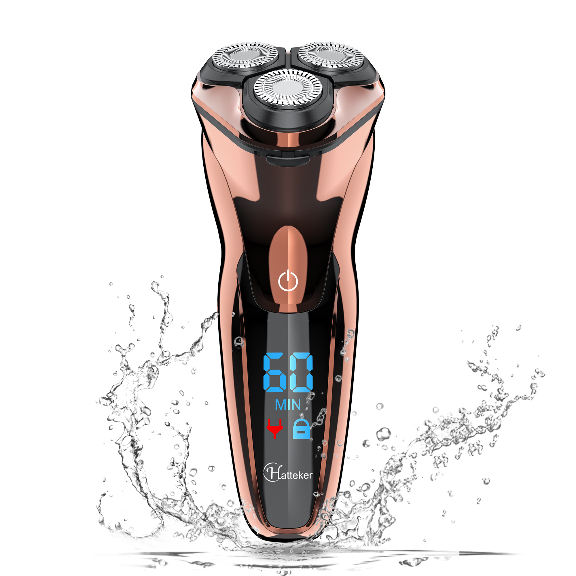 Hatteker Men Waterproof Beard Trimmer USB Shaver