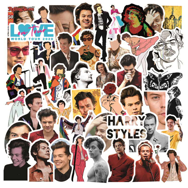 50 шт. Harry Styles» виниловые наклейки, водонепроницаемые наклейки для украшения для ноутбука для девочек Автомобиль Мотоцикл чемодан скейтборд DIY граффити наклейки