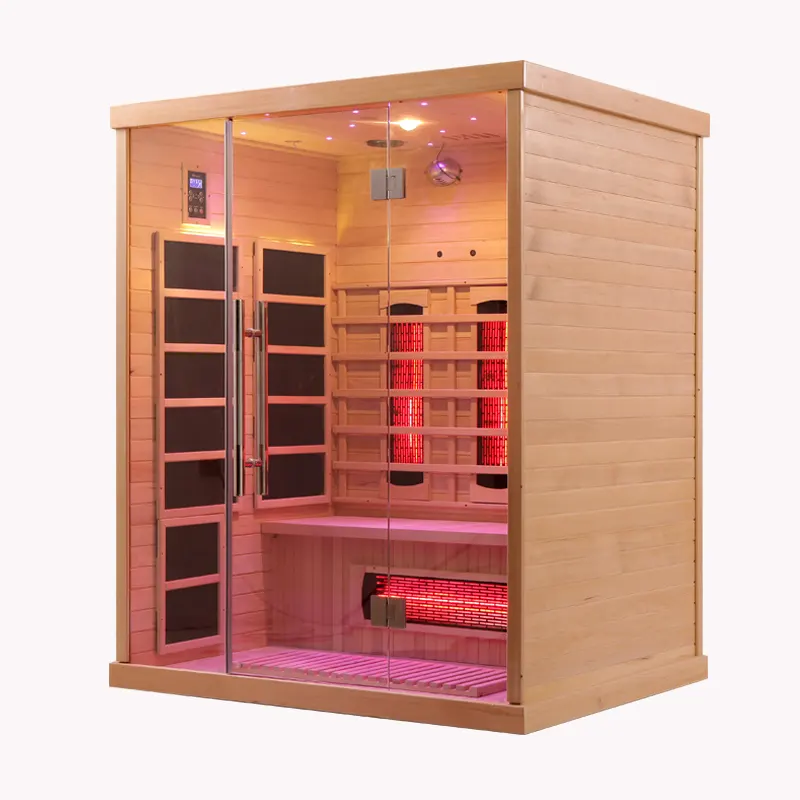 Wooden 2 Person Far Infrared Carbon Fiber Heaters Infrared Indoor Sauna Room