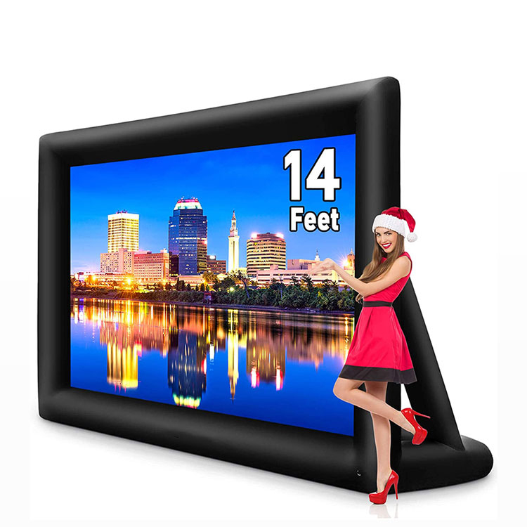Silver or Rear Film Projection Projector Screen 2D Front 3D 180 Degree 14FT Outdoor Inflatable Movie Screen