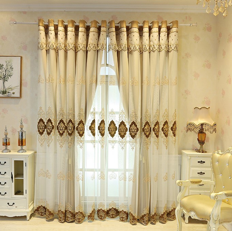 Luxury European Villa Embroidery Window Curtain  Beautiful Living Room Bedroom Kitchen Hotel Apartment Curtains/