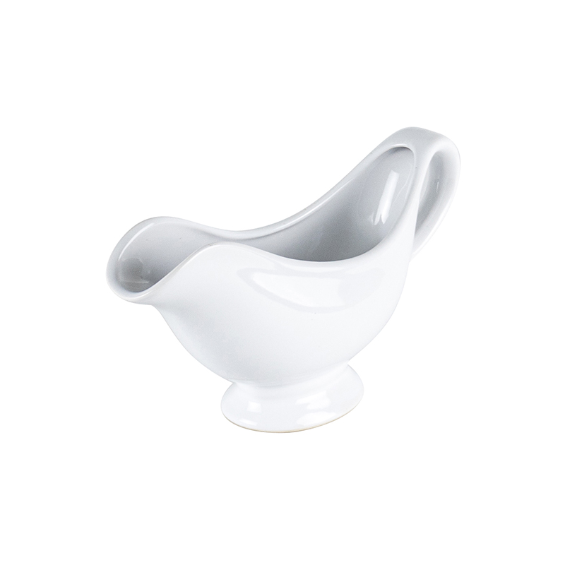 Personalized dinnerware ceramic white porcelain wholesale gravy boat sauce boat