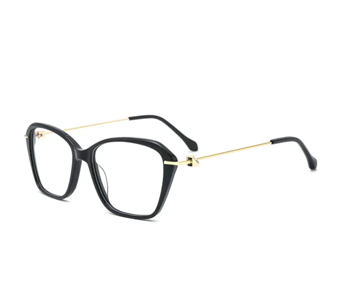 2022 New Designer Optical Eyeglasses Fashion Metal  Rectangle Frames Women Acetate Factory Supply  Eyeglasses