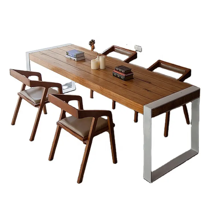 Прямоугольный стол для конференц-зала на заказ, офисная мебель из массива дерева и фанеры