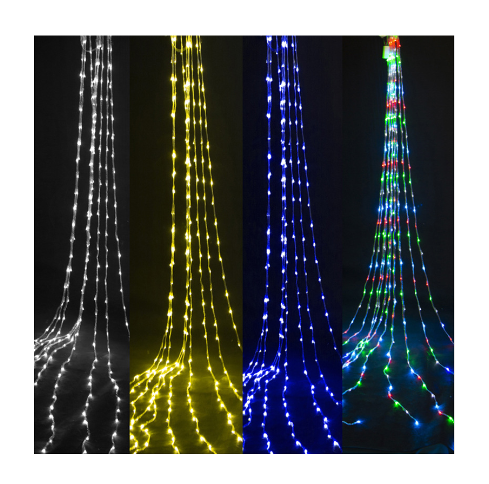 Hot Sale Curtain Light Holiday Decoration Shopping Mall Garden Christmas Waterproof Waterfall Light LED Water Flow Light