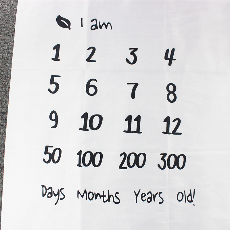 Hot sale soft baby milestone sublimation blanket wholesale Newborn Photography Photo monthly milestone blanket