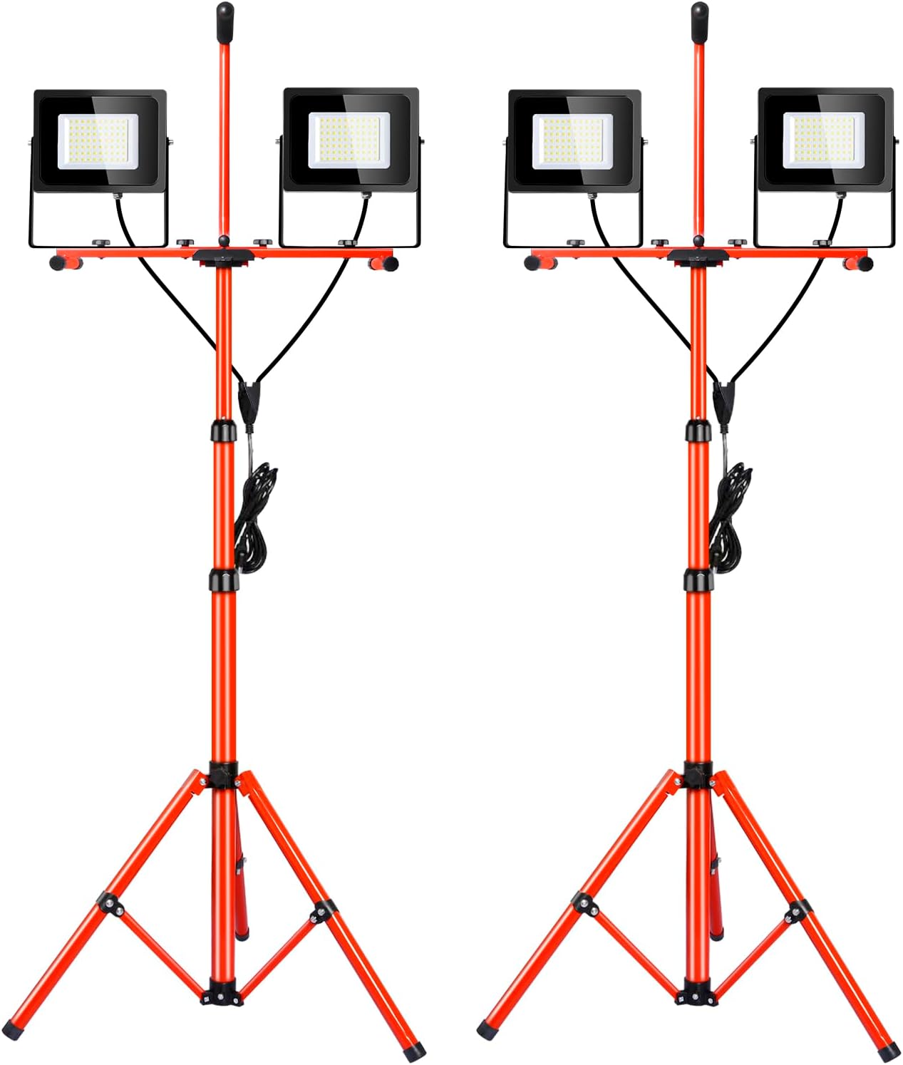 200 Watt LED Work Light with Stand 20000 Lumen Individual Switch Tripod Work Light IP65 Waterproof Work Lights