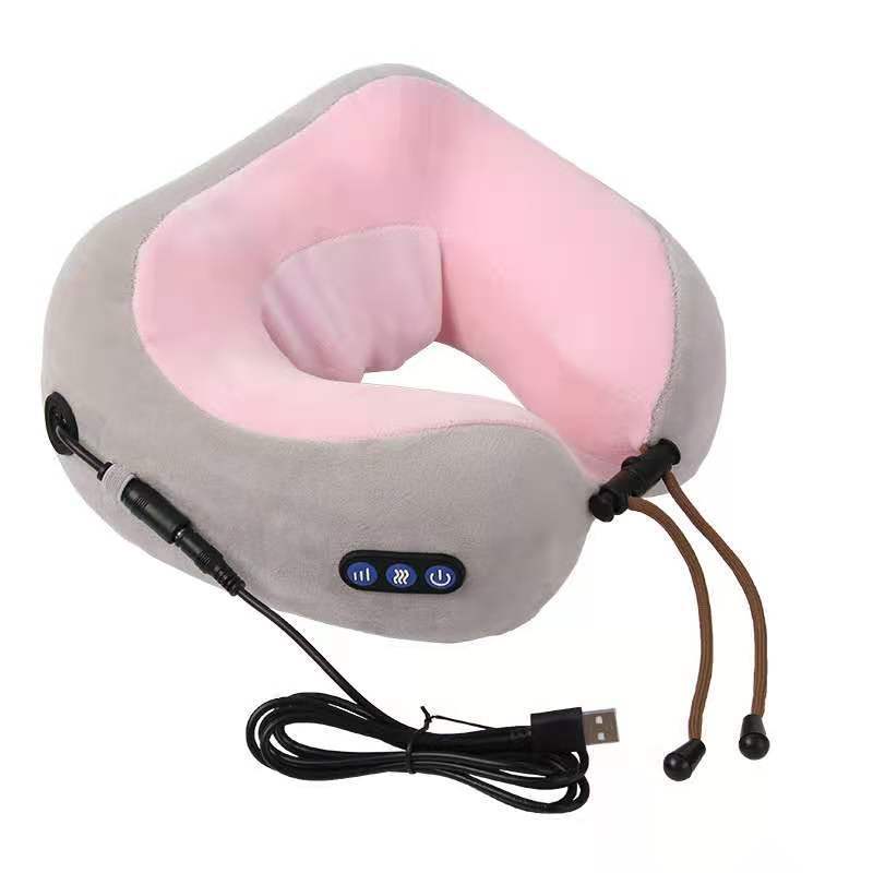 Electric Neck Massager U Shaped Pillow Portable Shoulder Cervical Massager Travel Home Car Relax Massage Pillow