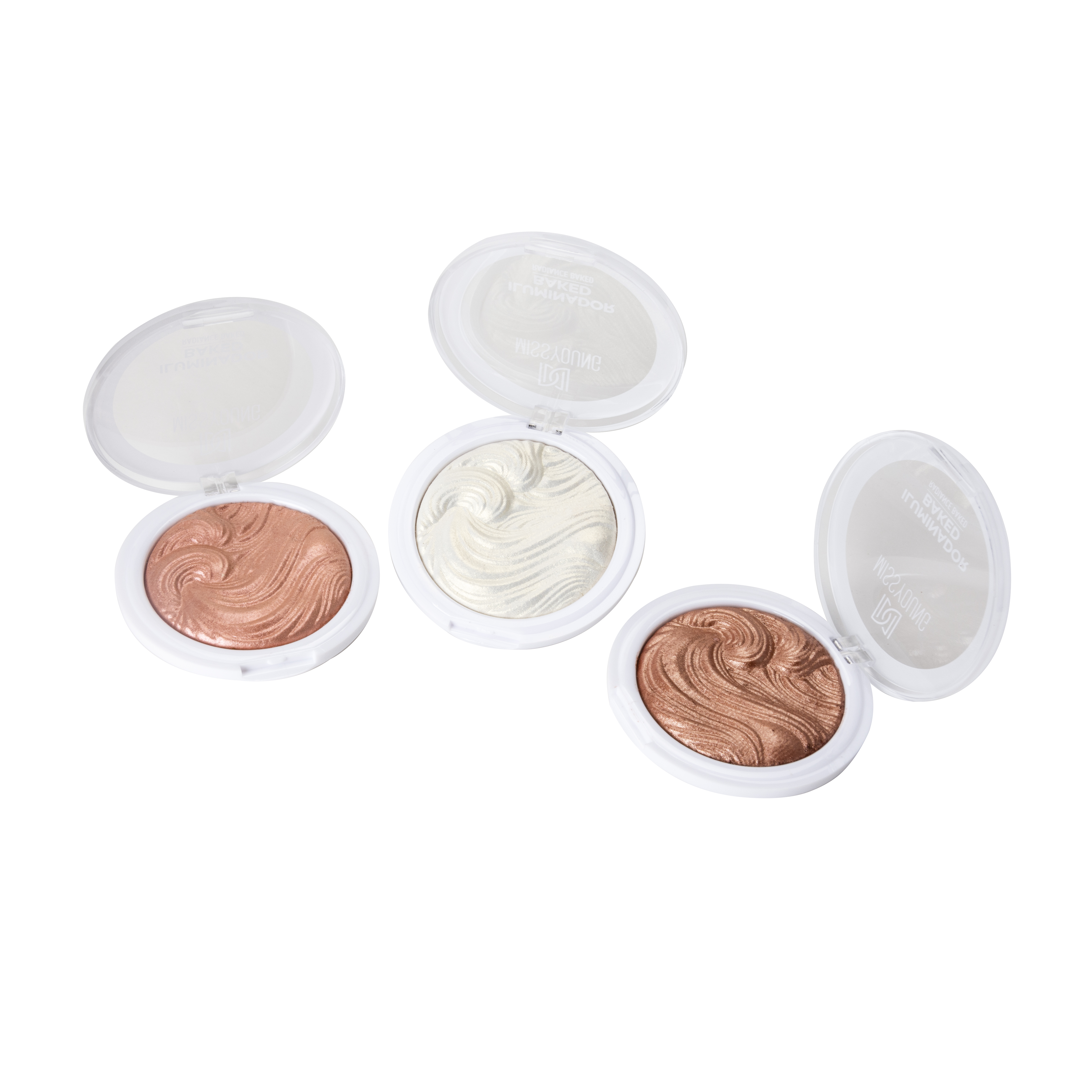 Custom wholesale 3 color pressed powder contour highlighter palette private label