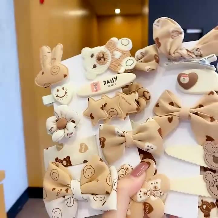Оптовая цена! Корейская 10 шт. набор детская заколка для волос, молочный чай цвет носовой зажим для волос для маленьких девочек; Аксессуары для волос