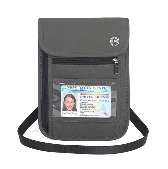 Water resistant lanyard travel wallet organizer travel pouch hanging bag for passports