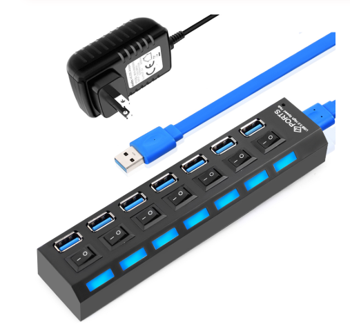 USB 3,0 концентратор Мульти USB разветвитель 4/7 порт расширитель несколько USB 3 Hab Используйте адаптер питания 2,0 концентратор с переключателем для ПК