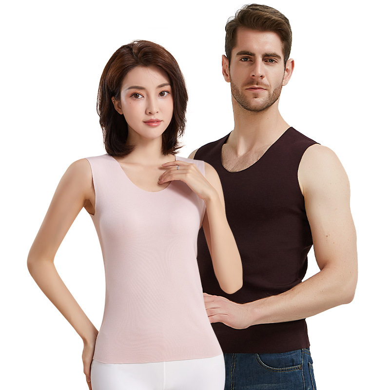 Autumn and Winter New Style Sanded Wholesale Thermal Underwear Women Warm Vest Men Large Size Thermal Underwear