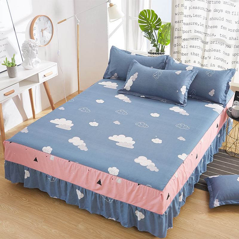 Новый дизайн цветочный принт спальня Bedskirt