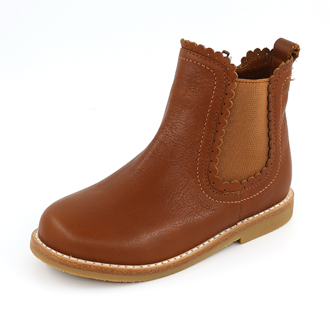 Premium Ccustom Logo Made Waterproof Casual Dress Genuine Leather Chelsea Slip-on Boots For Boy Girl