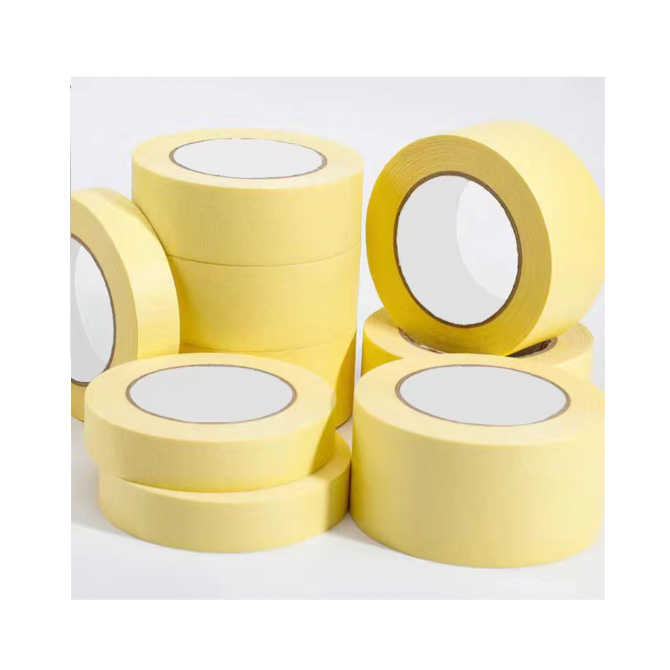 high temperature resistance 12mm 35m yellow paper masking tape removable masking tape