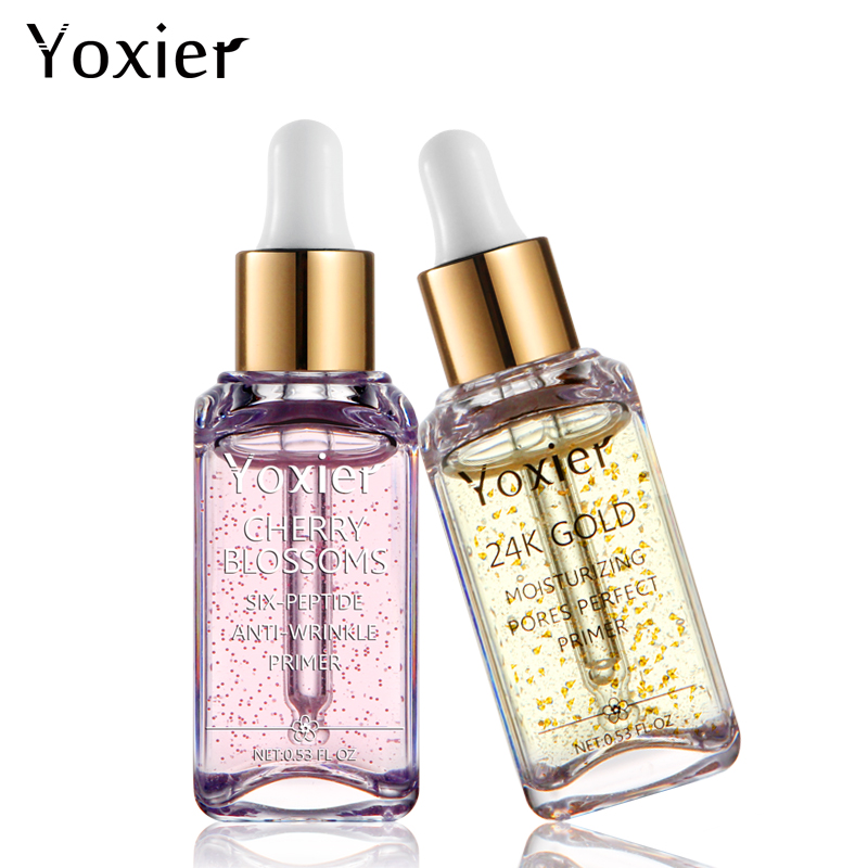 YOXIER 24K золото и цветение вишни праймер Сыворотка для ЛИЦА ПРАЙМЕР частная марка органический макияж праймер