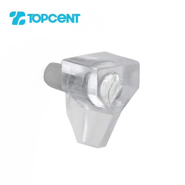 TOPCENT furniture fittings 5mm furniture cabinet glass screw plastic shelf bracket invisible cabinet shelf support