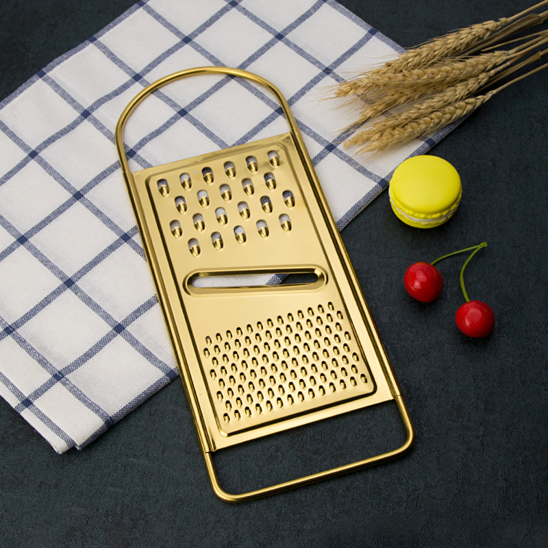 Multifunction Flat Grater Gold color Kitchen tools Cheese Vegetable grater Easy to Use and Clean